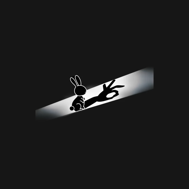 Playful Rabbit Silhouette Creates Hand Puppet Shadow Illusion Female Long Sleeve T-Shirt