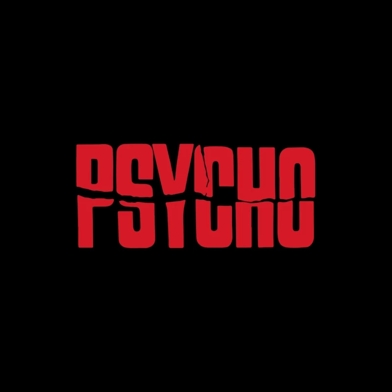 Red Typography Logo of Classic Horror Film "Psycho" Throw Pillow