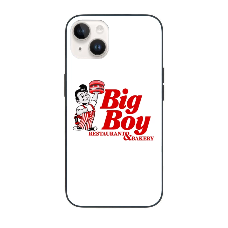 Vintage Big Boy Restaurant and Bakery Logo with Cartoon Mascot iPhone Case