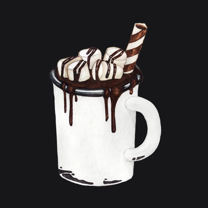 Tasse de chocolat chaud avec guimauves Homme Sweat à capuche