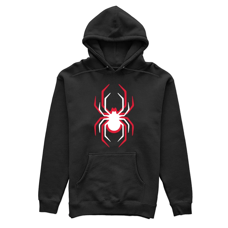 Weißes und rotes Spinnensymbol Damen Pullover Hoodie