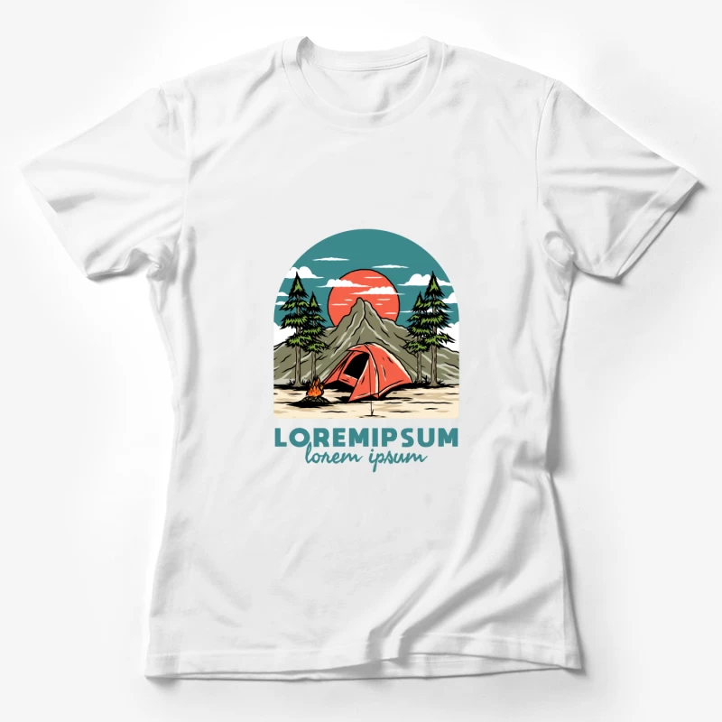Campinglandschaft mit Sonnenuntergang Damen T-Shirt