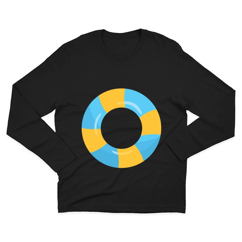 Illustration de bouée bleu et jaune Homme Manches Longues T-Shirt