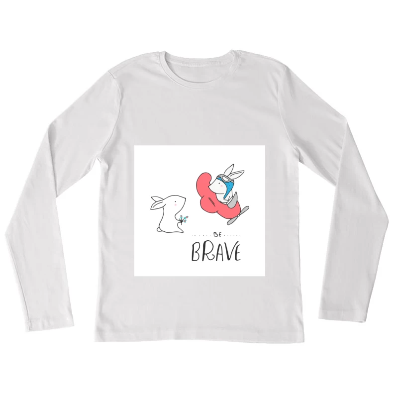 Lapin courageux et aventureux Femme Manches Longues T-Shirt