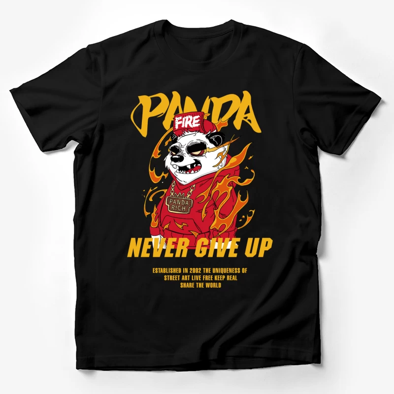 Feuriger Panda-Motivationsdruck Herren T-Shirt