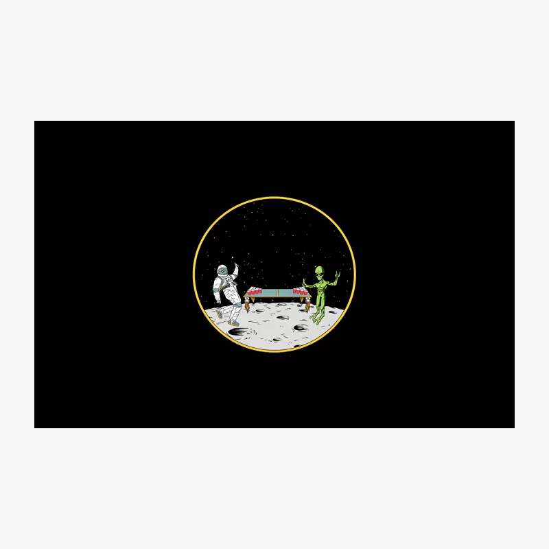 Astronaut and Alien Playing Beer Pong on the Moon Travel Mug