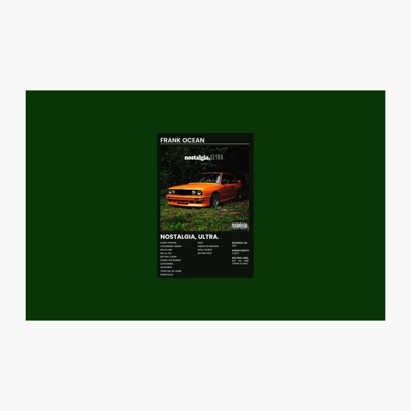 Frank Ocean's Nostalgia Ultra Album Cover Featuring Vintage Orange BMW Travel Mug