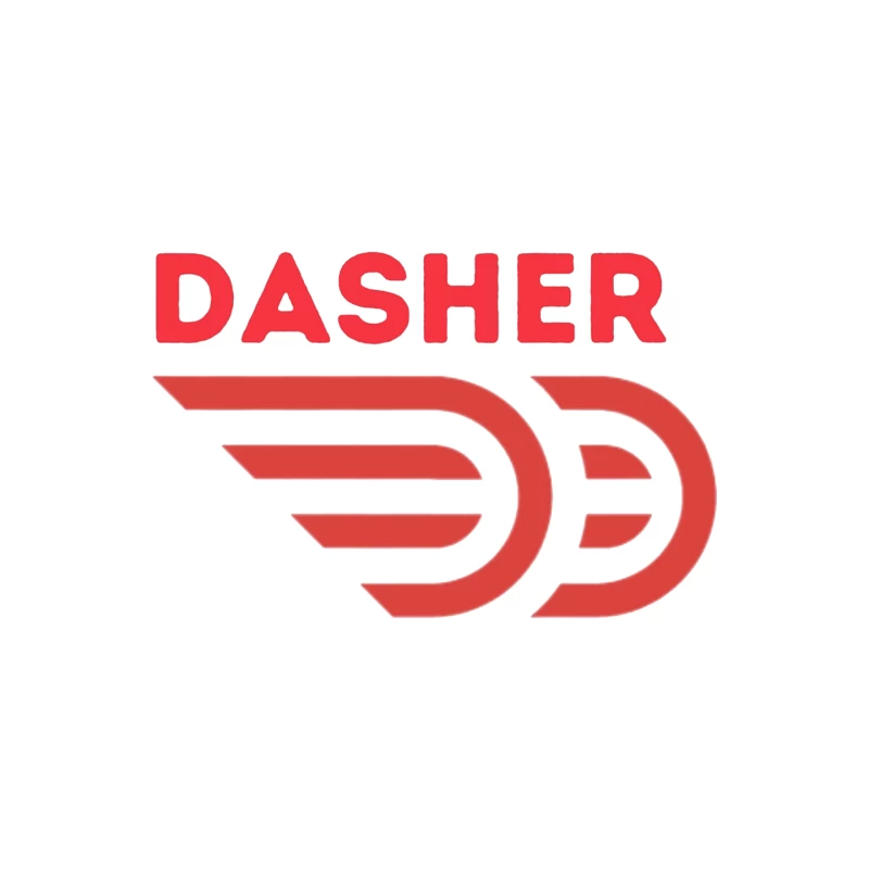 Red Minimalist Dasher Delivery Service Logo Mouse Pad