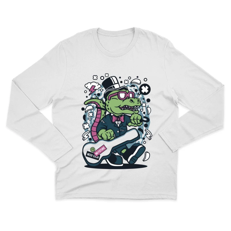 Crocodile rock star élégant Homme Manches Longues T-Shirt