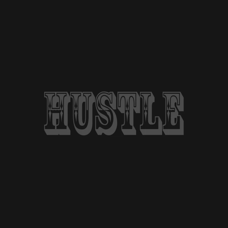 Bold Typography Design of the Word "Hustle" Male Long Sleeve T-Shirt