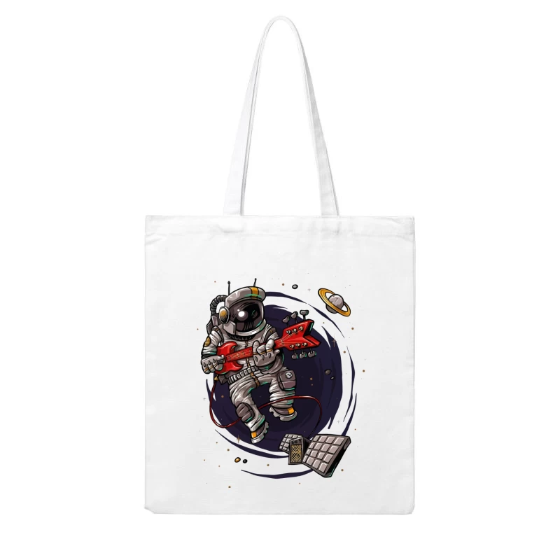 Astronaut Rocker in Space Cotton Tote Bag