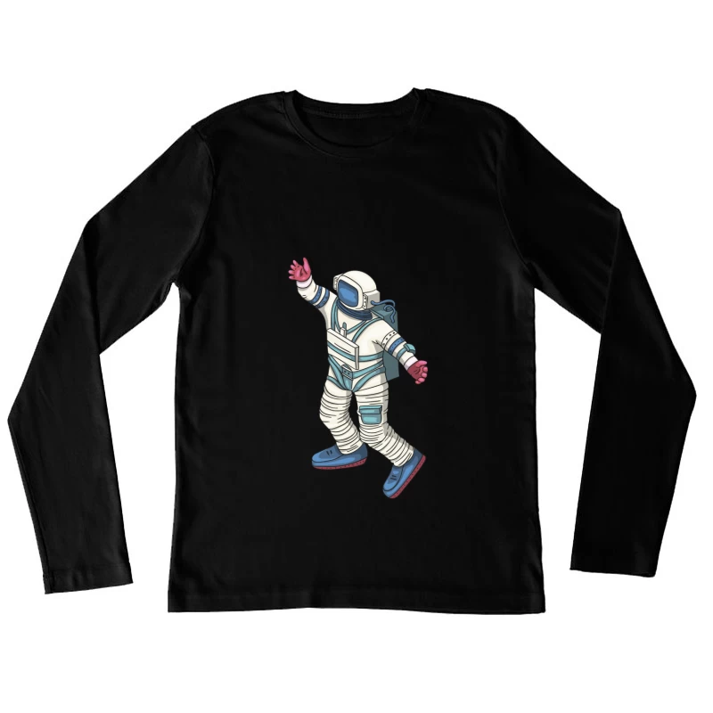 Astronaut im Raumanzug winkend Damen Langarm T-Shirt