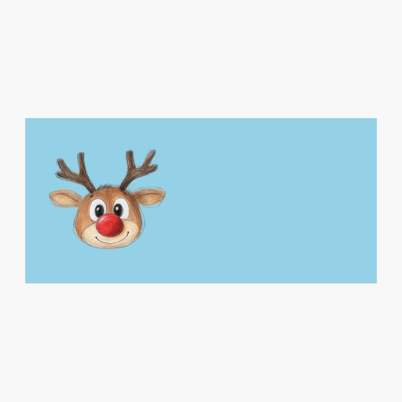 Cute Cartoon Reindeer with Red Nose Drawing Coffee Mug
