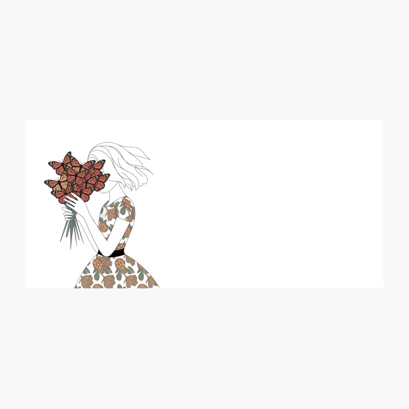 Delicate Butterfly Bouquet: A Feminine Floral Illustration Coffee Mug