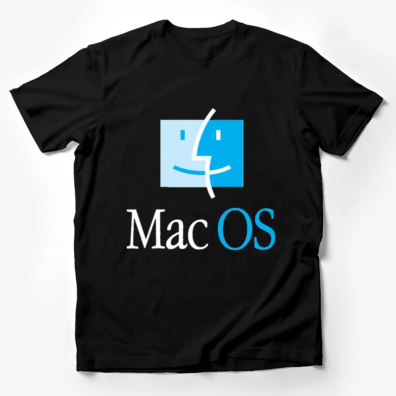 MacOS Operating System Logo in Blue and White Male T-Shirt