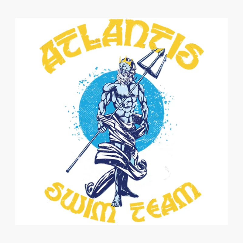 Atlantis Swim Team, distressed Throw Pillow