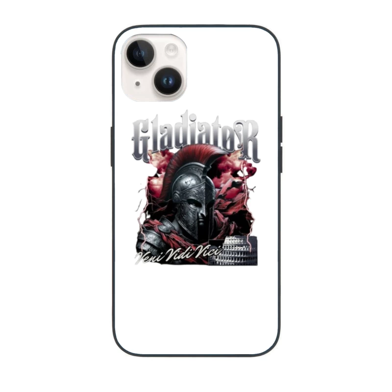 Dramatic Gladiator Warrior with Roman Colosseum in Blood Red Mist iPhone Case