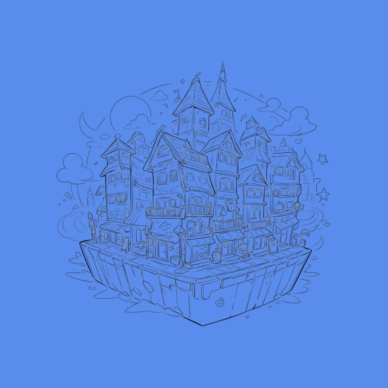 Fantasy Floating Village Mouse Pad