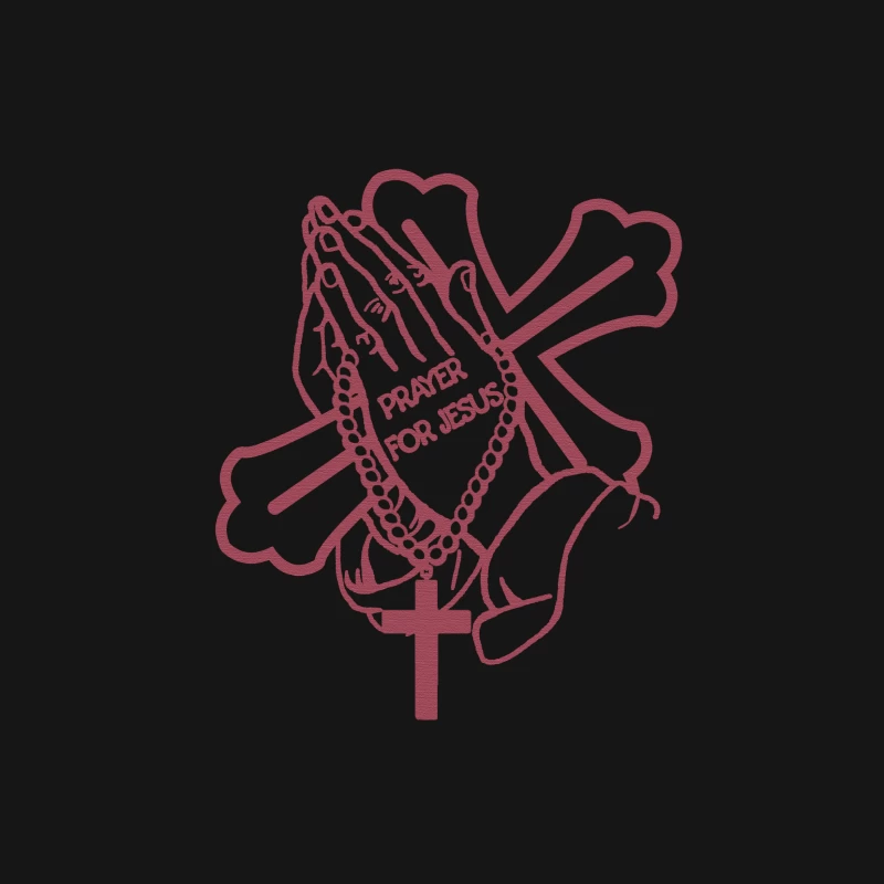Betende Hände mit Kreuz und Rosenkranz Herren T-Shirt