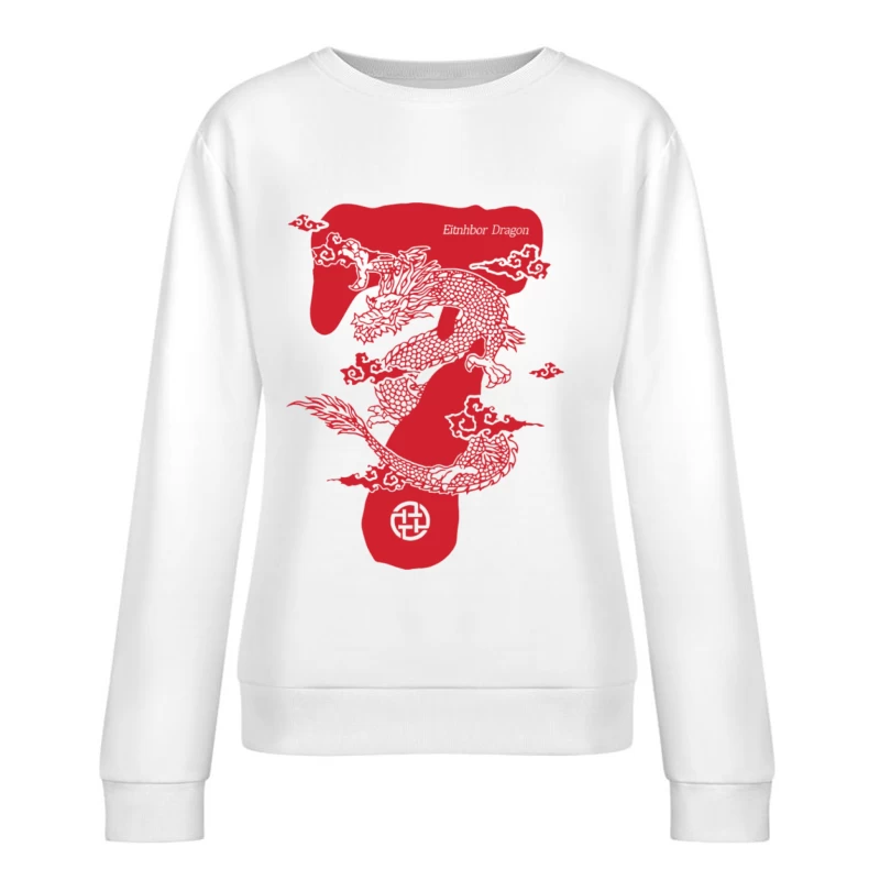 Drachenkunst, Mythologie, Traditionelles Design Damen Pullover Sweatshirt