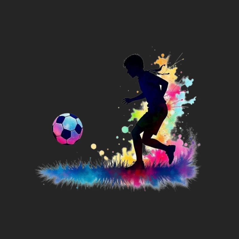 Silhouette of a Soccer Player with Color Splash Male Pullover Sweatshirt