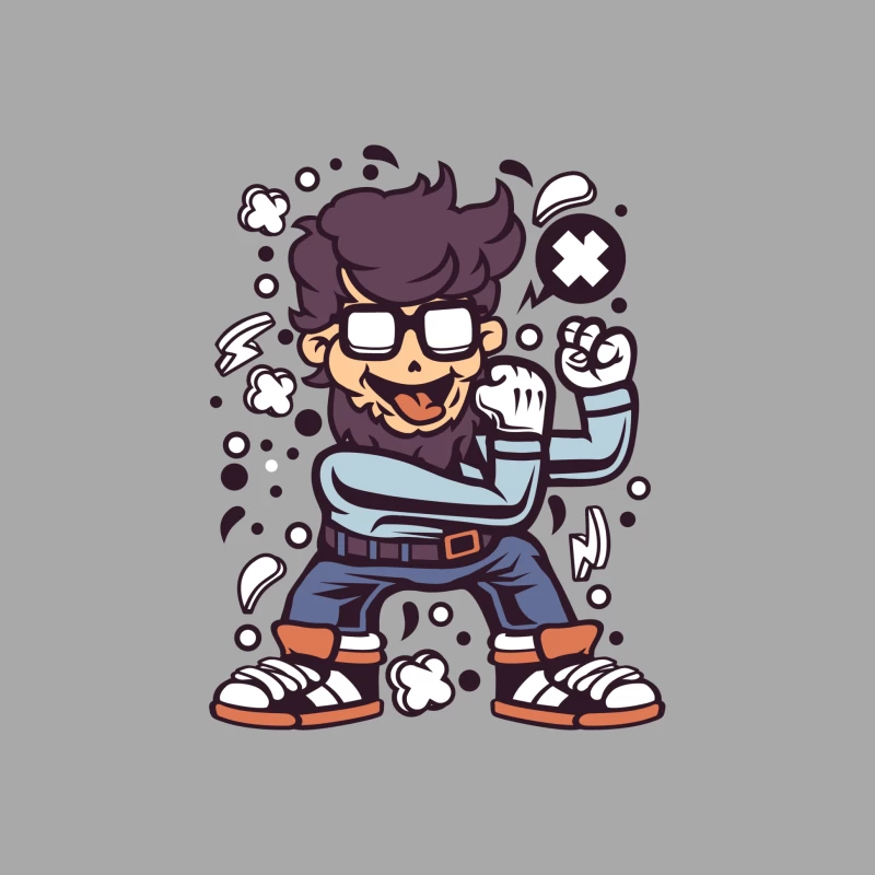 Personnage de dessin animé joyeux Homme Sweat à capuche