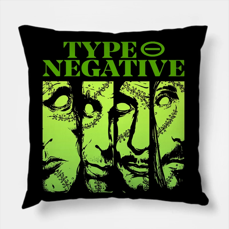 Type O Negative Faces Throw Pillow