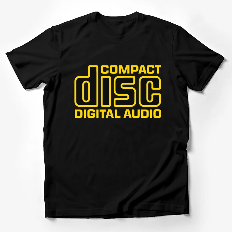 Vintage Compact Disc Digital Audio Yellow Logo Design Male T-Shirt