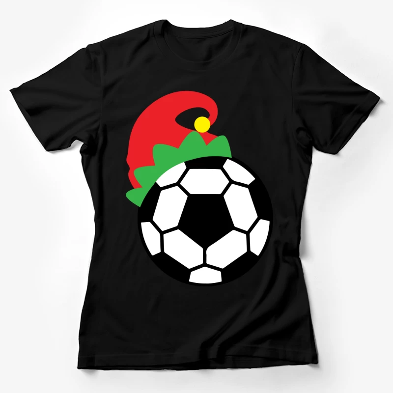 Chapeau de lutin et ballon de football Femme T-Shirt