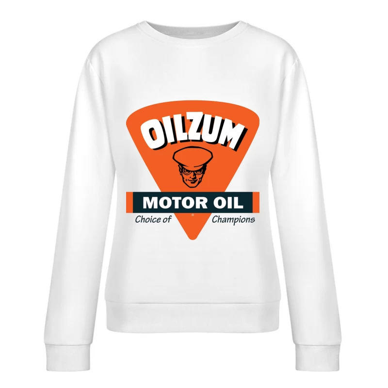 Vintage Oilzum Motor Oil Logo with Retro Design Female Pullover Sweatshirt