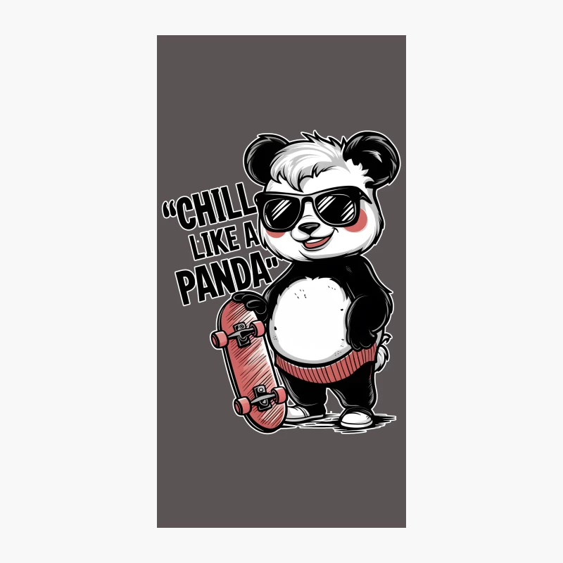 Cool Skateboarding Panda with Sunglasses and Chill Slogan iPhone Case