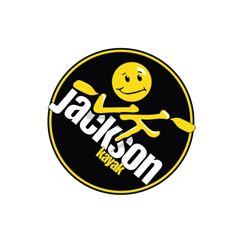 Jackson Kayak Sports Logo with Yellow Smiley Design Throw Pillow