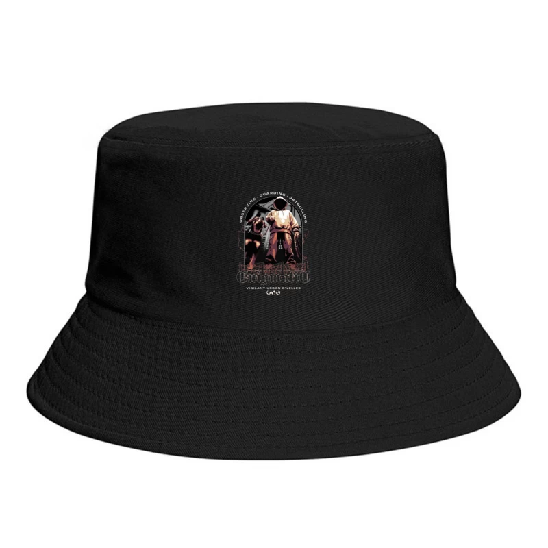 Urban Hip-Hop Street Art with Chains and Graffiti Elements Bucket Hat