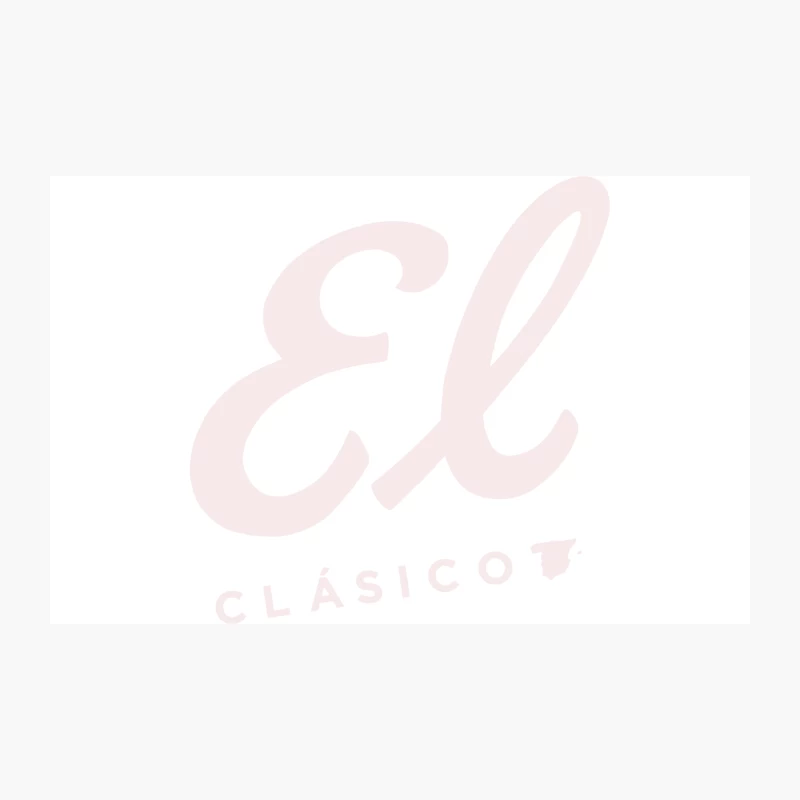 Pink Cursive El Clasico Logo: Minimalist Branding Text Travel Mug