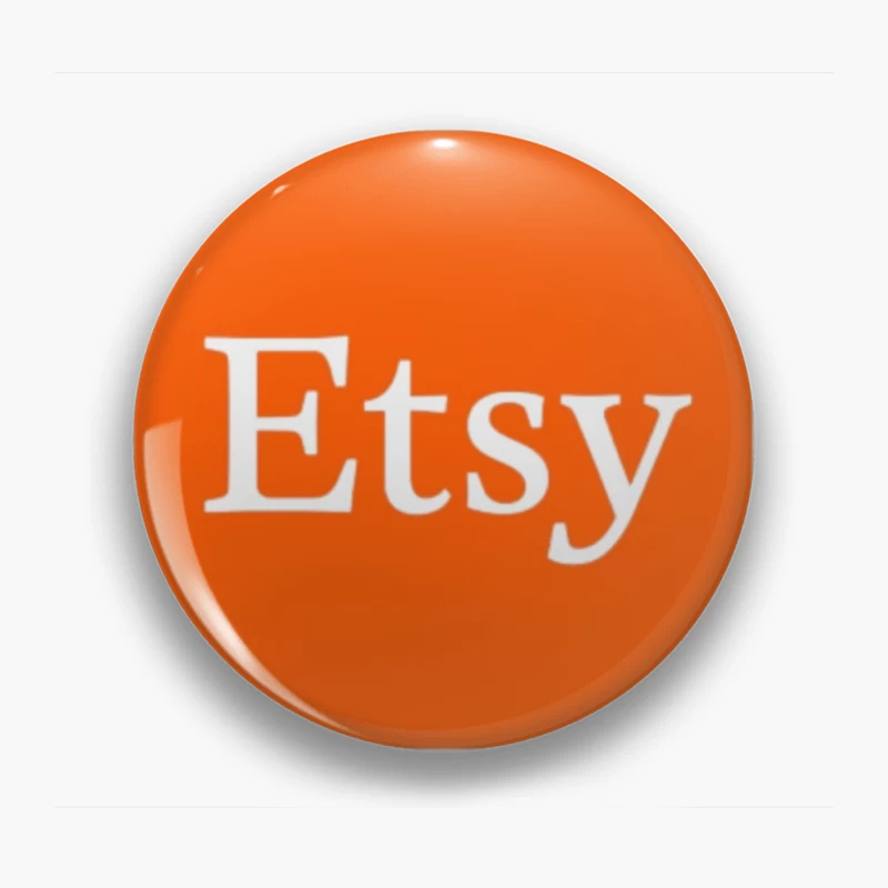 Etsy Official Logo - Orange Square E-commerce Marketplace Icon Pin