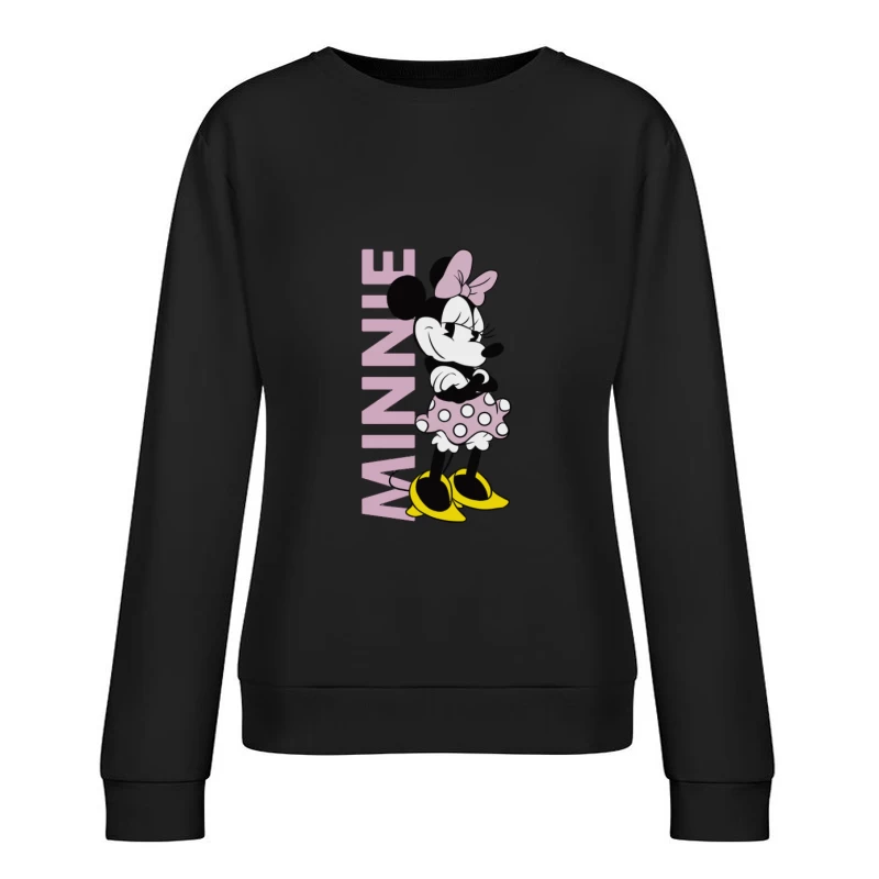 Dolce Minnie Mouse con dettagli rosa Felpa pullover Donna