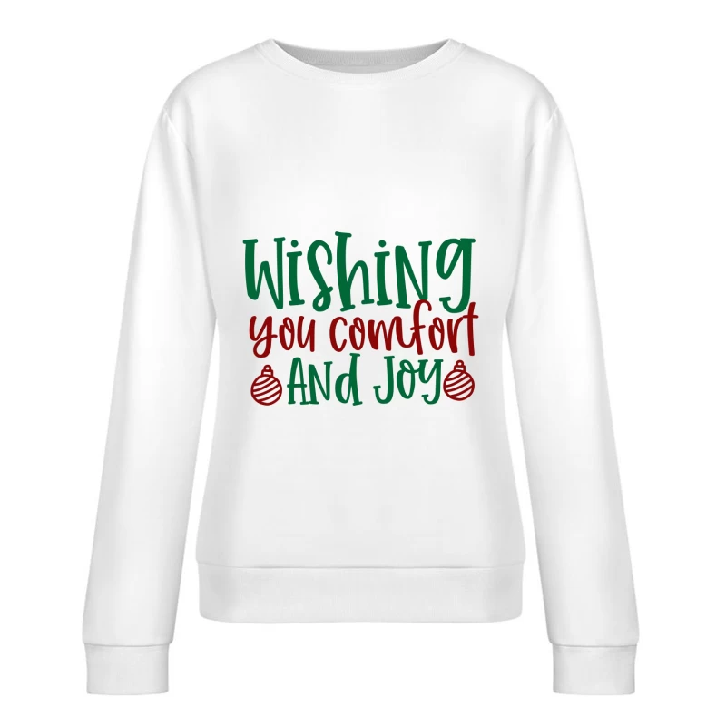 Carte de vœux festive avec confort et joie Femme Sweat-shirt à enfiler