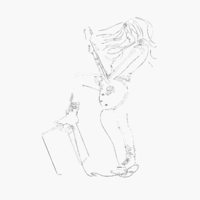 Rock Guitarist Illustration Cotton Tote Bag