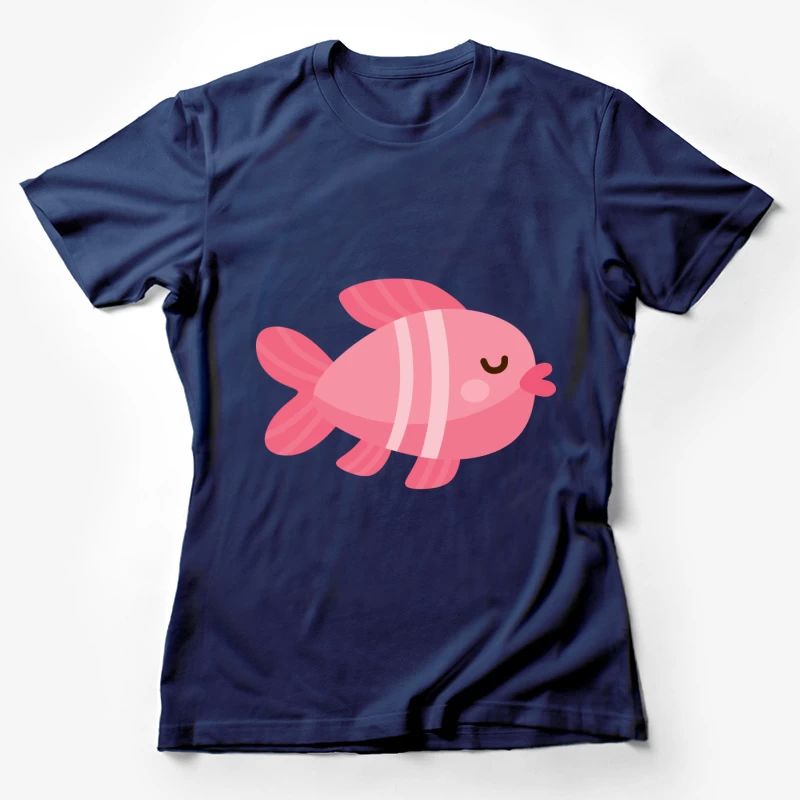 Illustration adorable d'un poisson rose Femme T-Shirt