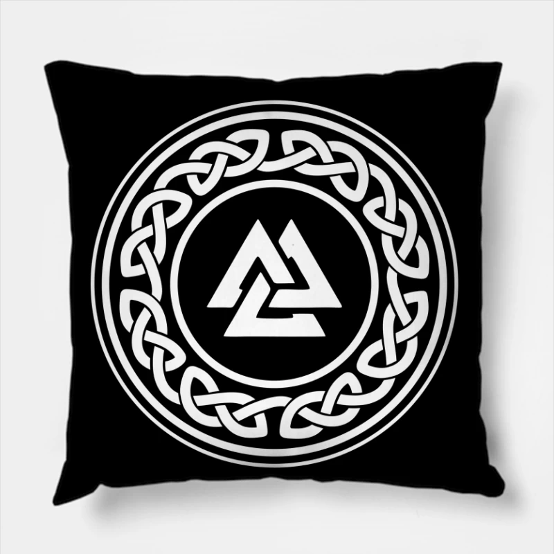 Triad Knot: Timeless Celtic Elegance Throw Pillow