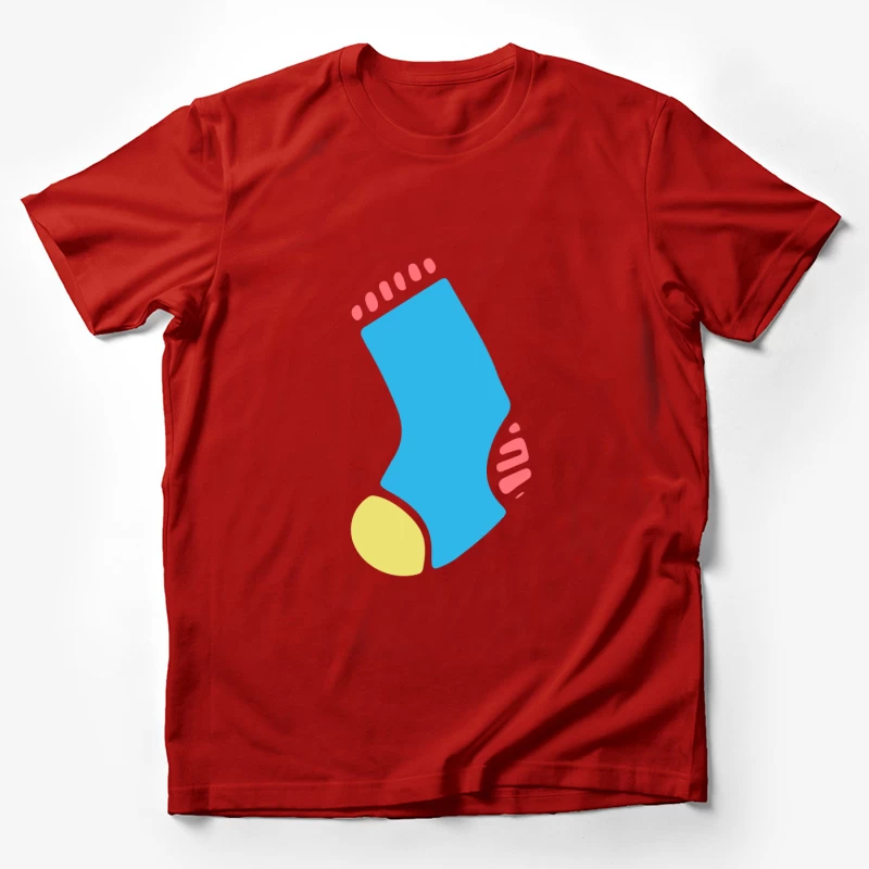 Chaussette bleue avec détails colorés Homme T-Shirt