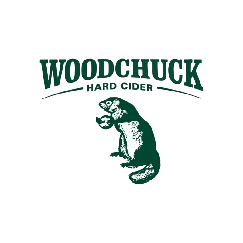 Woodchuck Hard Cider Green Logo with Mascot Design Throw Pillow