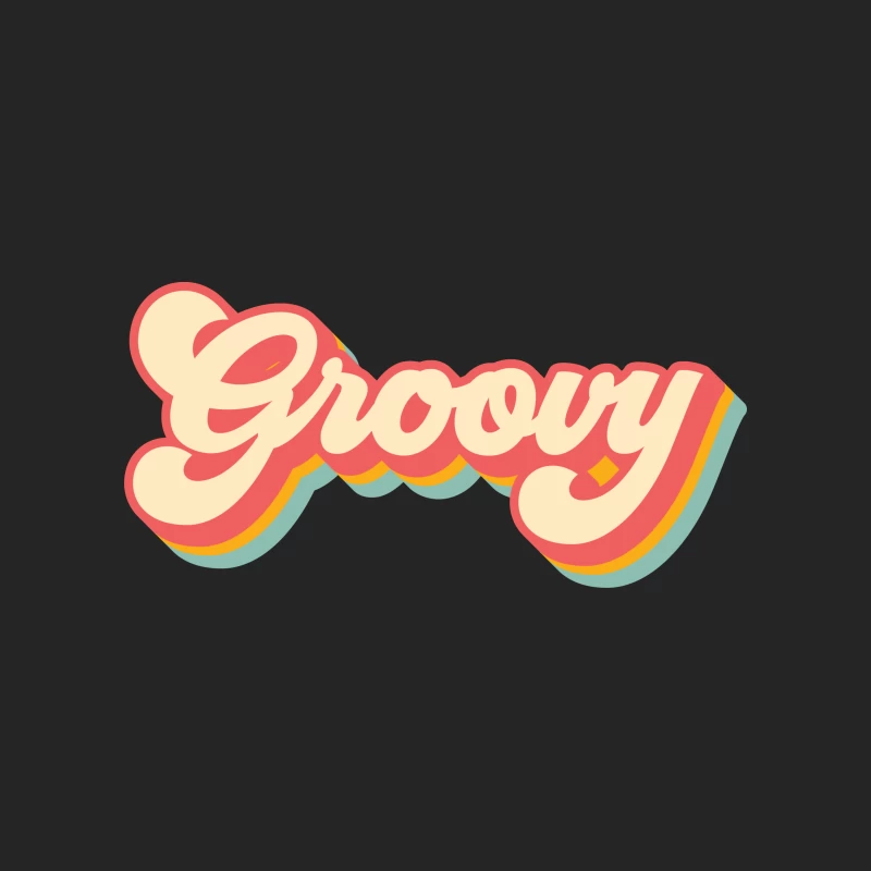 Retro Groovy Schriftzug Damen Pullover Sweatshirt