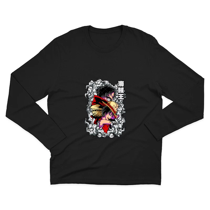Episches Piratenduo in Aktion Herren Langarm T-Shirt