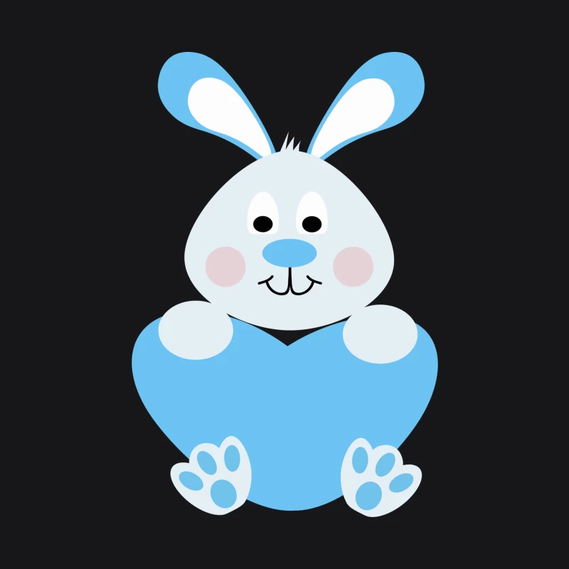 Lapin Bleu avec Coeur Homme Sweat à capuche