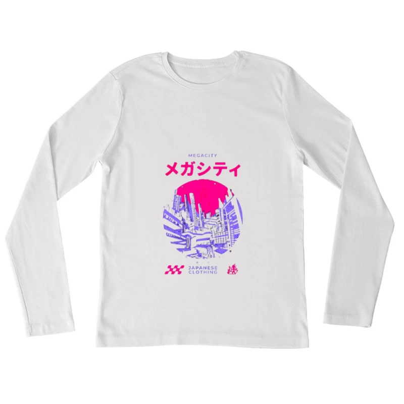 Illustration de Megacity au style rétro Femme Manches Longues T-Shirt