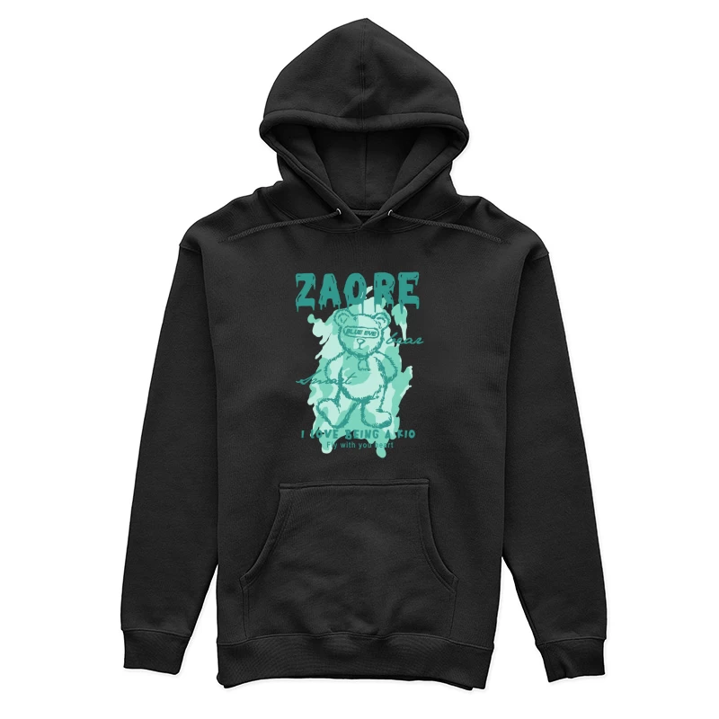 Graphic Design of a Cute Bear Illustration Female Pullover Hoodie