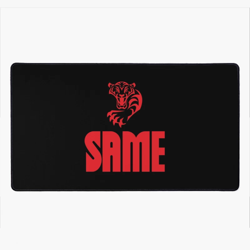 Red Tiger Sports Logo with SAME Text Desk Mat