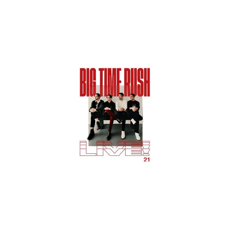 Big Time Rush Band Promotional Photo with Red Typography Design Coffee Mug