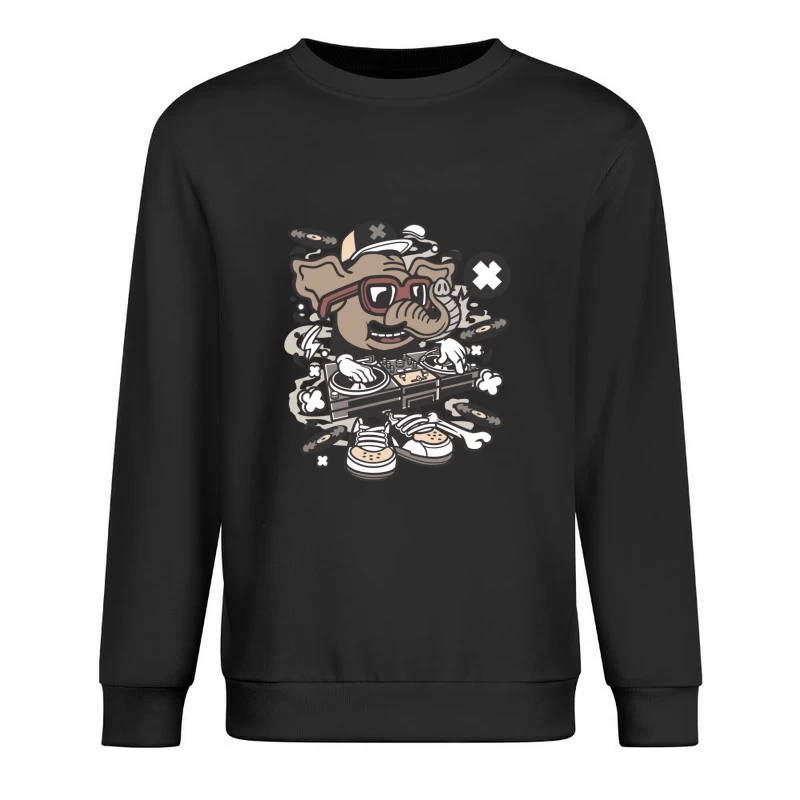 Éléphant DJ avec platines Homme Sweat-shirt à enfiler